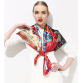 Silk satin square lady scarf